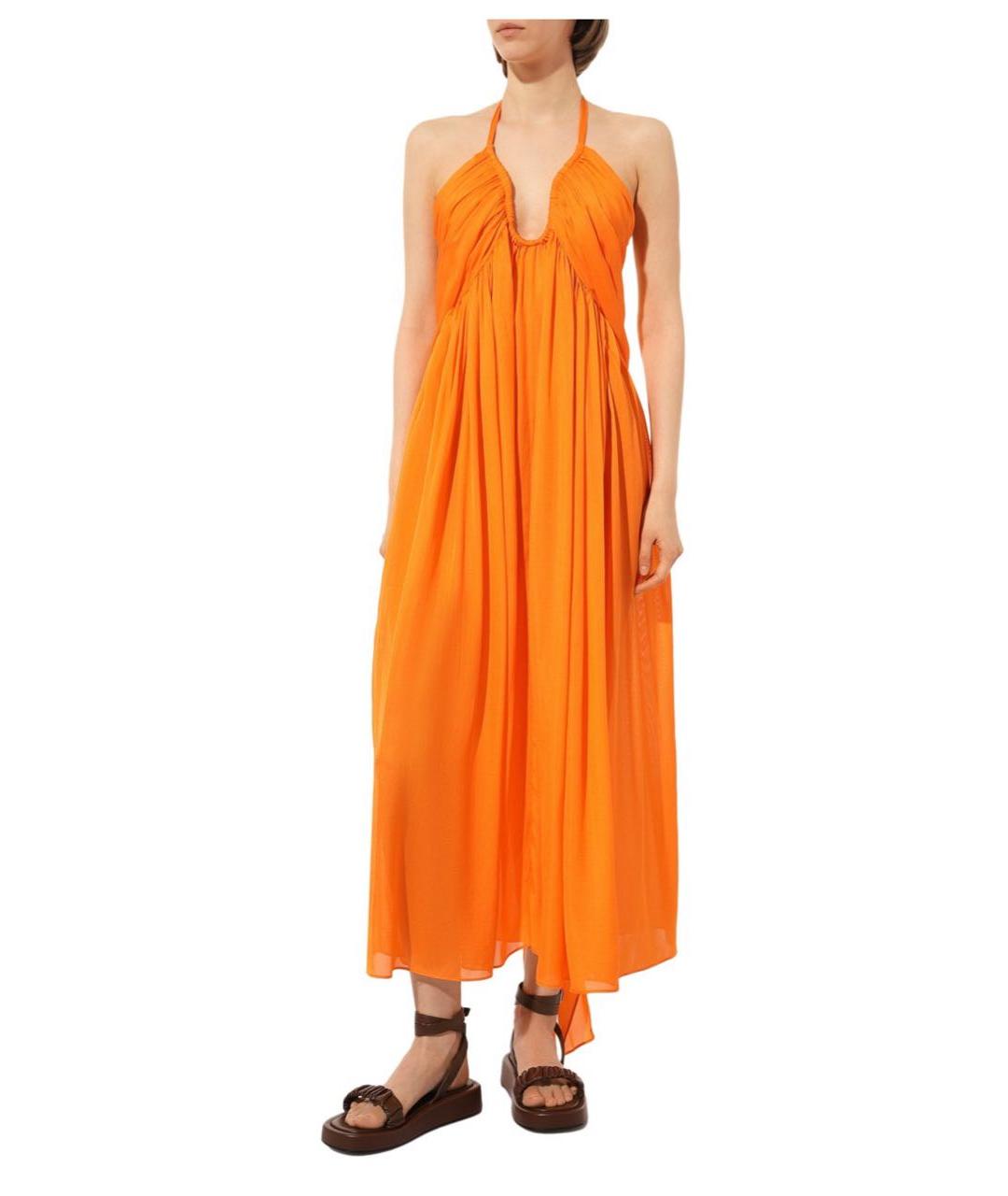 CULT GAIA Оранжевое вискозное платье, фото 3