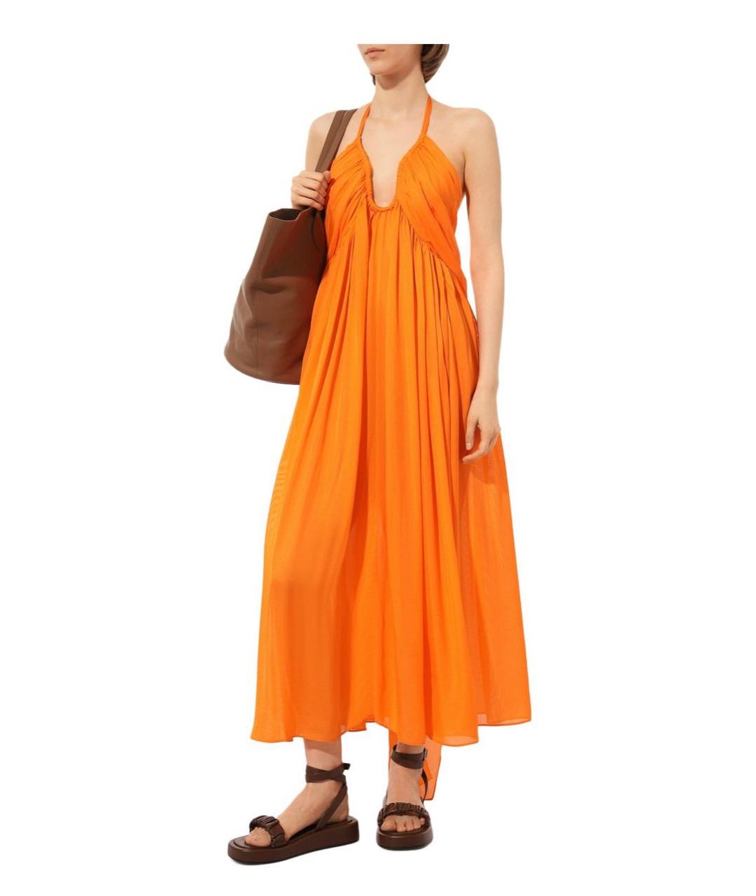 CULT GAIA Оранжевое вискозное платье, фото 2