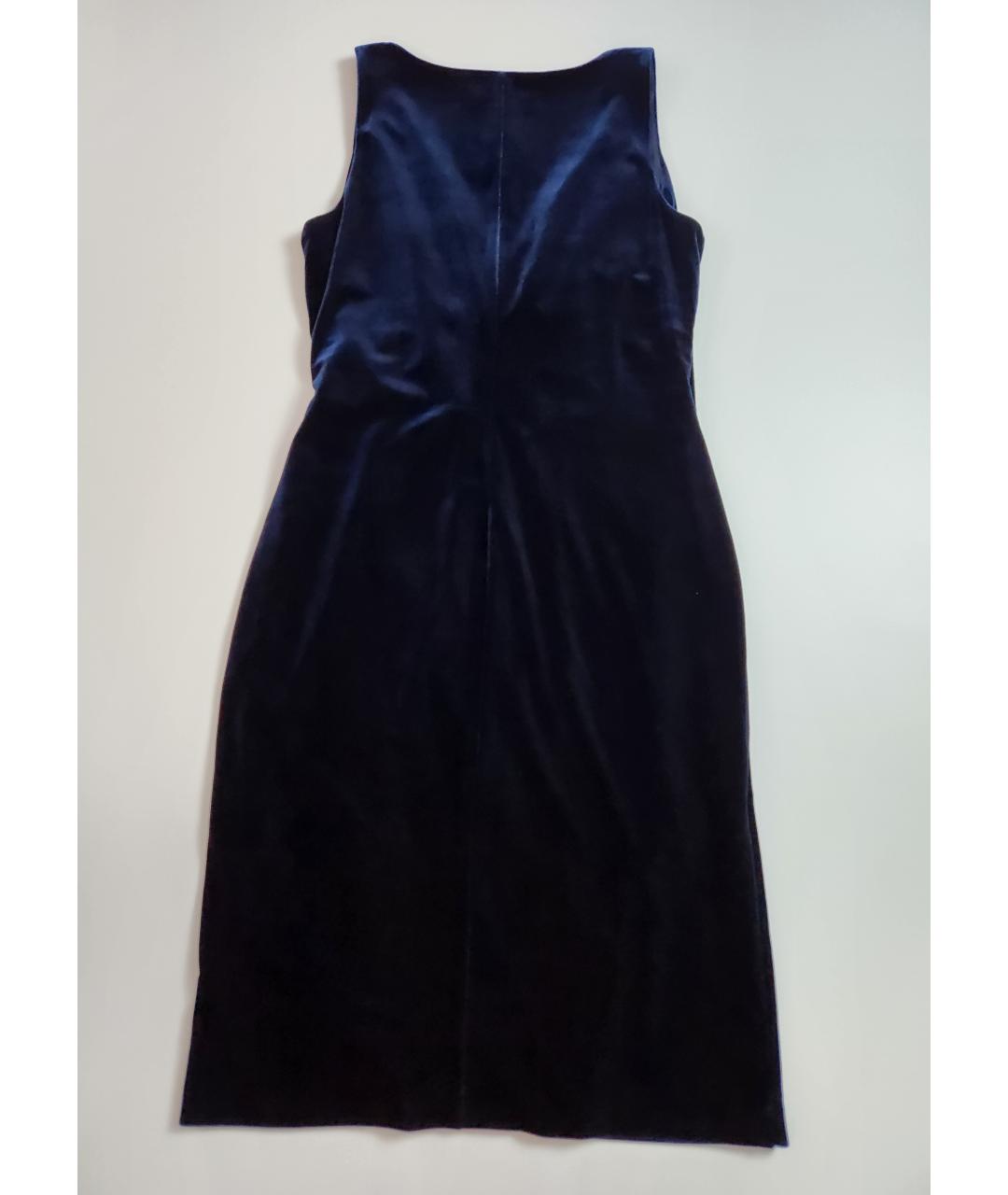 RALPH LAUREN Темно-синее бархатное вечернее платье, фото 2
