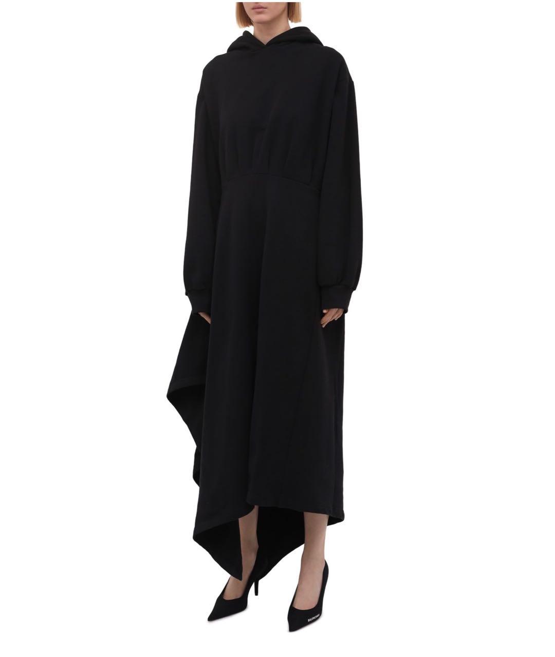 BALENCIAGA Черное хлопковое повседневное платье, фото 2