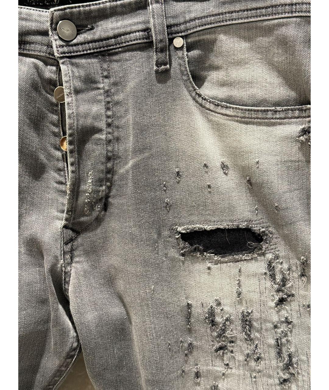 DIESEL Серые хлопко-эластановые прямые джинсы, фото 5
