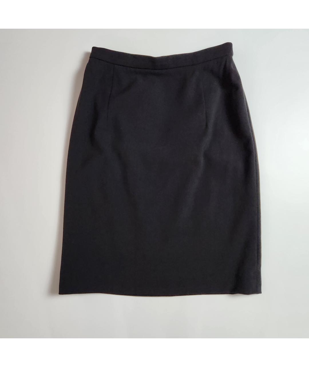 JIL SANDER Черная шерстяная юбка миди, фото 9