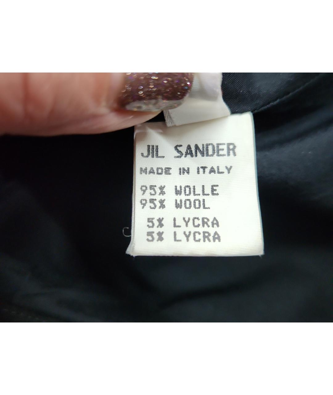 JIL SANDER Черная шерстяная юбка миди, фото 7
