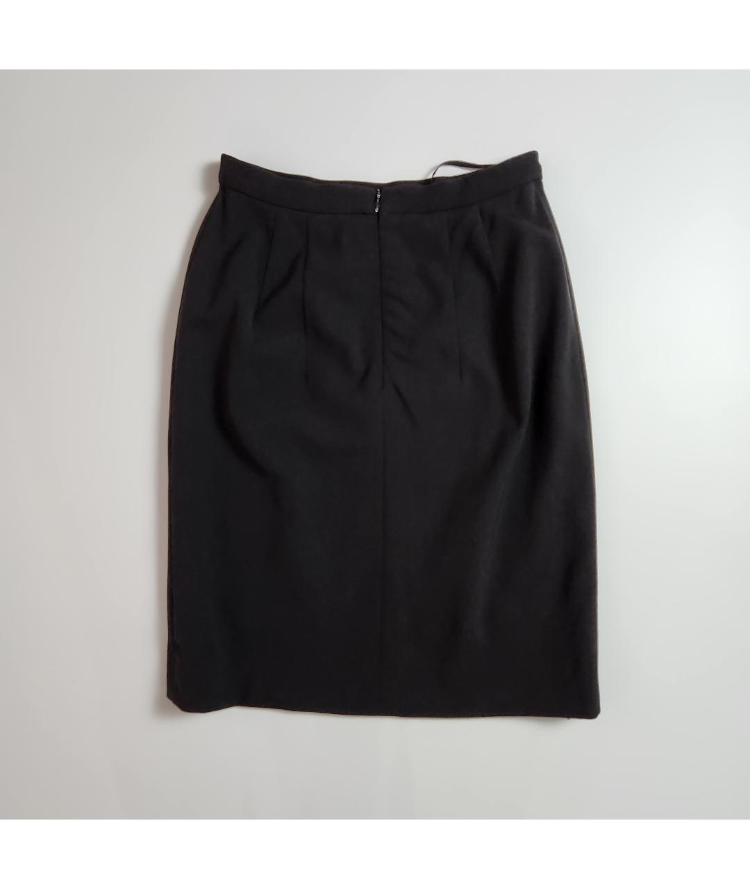 JIL SANDER Черная шерстяная юбка миди, фото 2