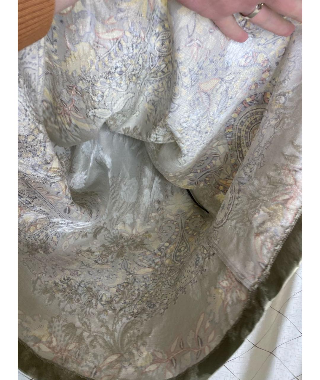 ETRO Хаки вискозное повседневное платье, фото 7