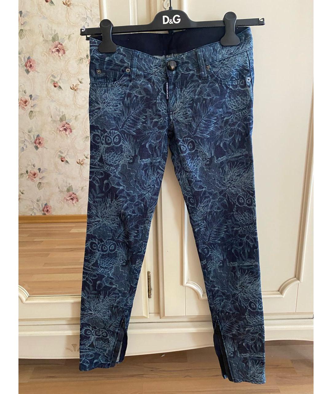 DSQUARED2 Синие хлопковые джинсы слим, фото 6