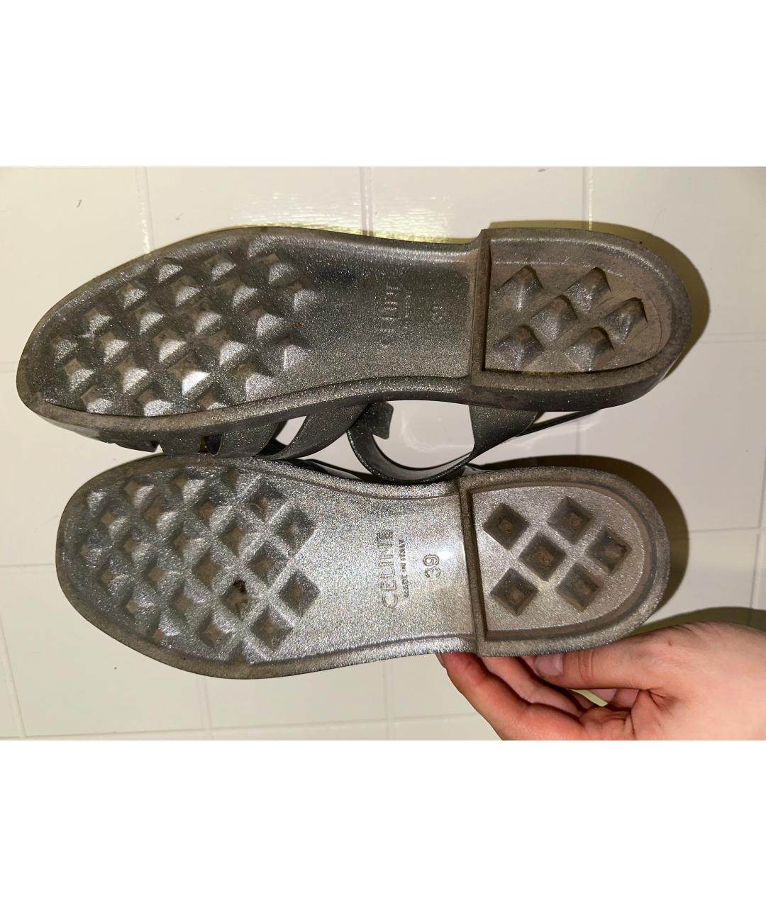 CELINE PRE-OWNED Серебряные резиновые сандалии, фото 3