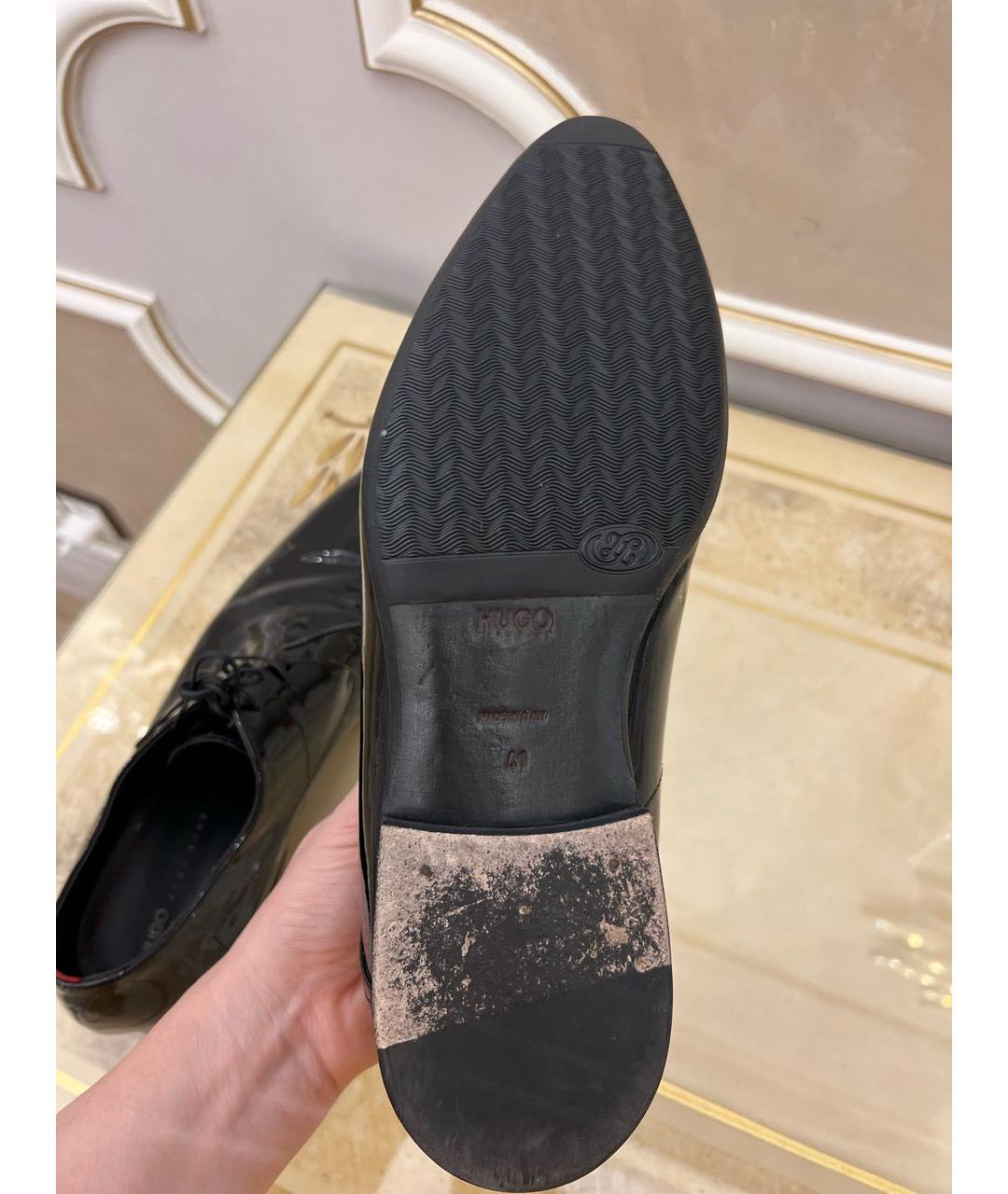 HUGO BOSS Черные туфли из лакированной кожи, фото 5