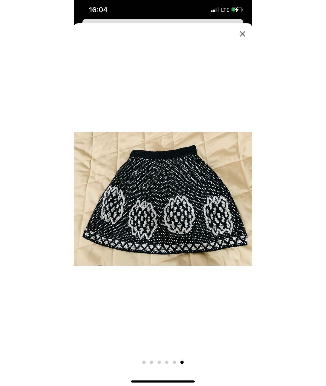 CHANEL PRE-OWNED Черная хлопковая юбка мини, фото 5