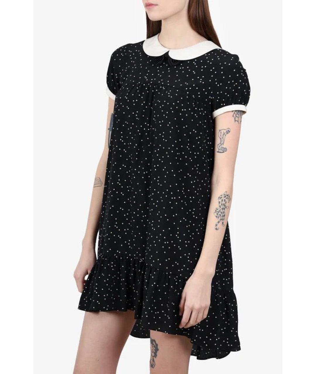 SAINT LAURENT Черное шелковое повседневное платье, фото 3