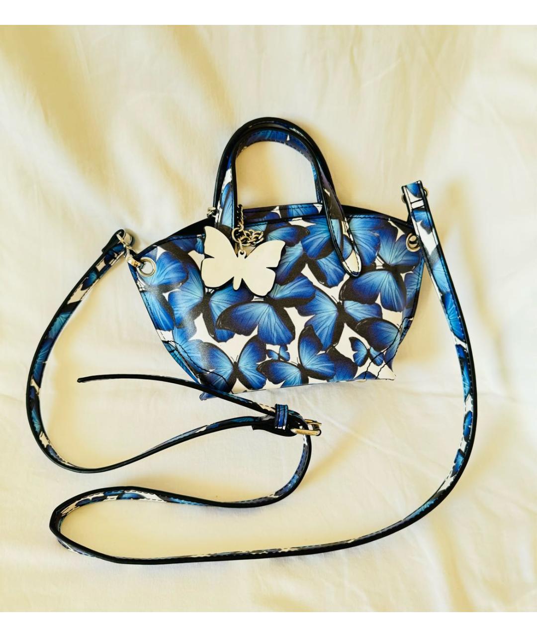 TOSCA BLU Синяя сумка с короткими ручками из искусственной кожи, фото 8