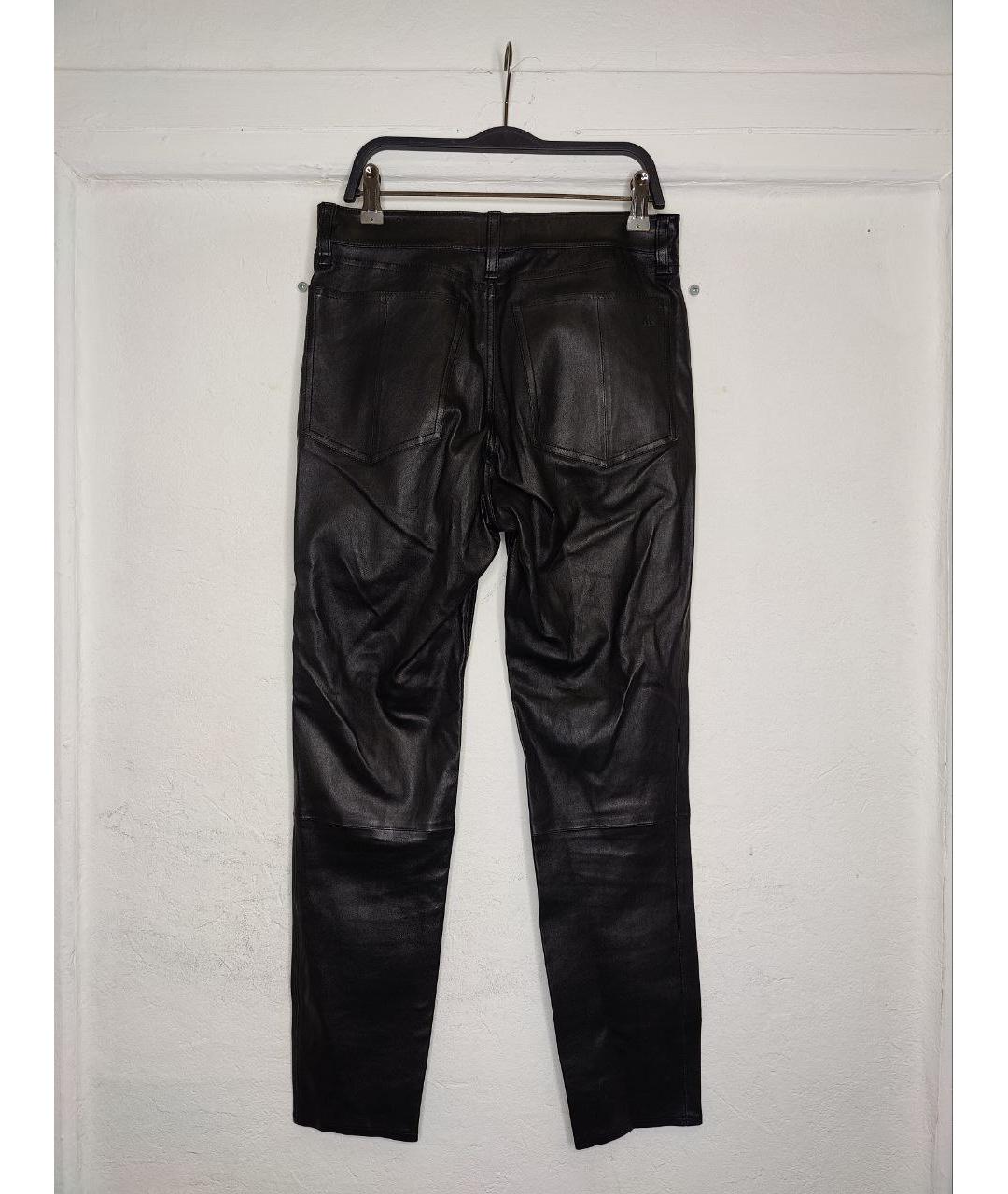 RAG&BONE Черные кожаные брюки узкие, фото 4