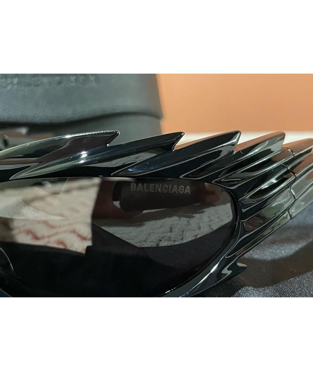 BALENCIAGA Черные пластиковые солнцезащитные очки, фото 8