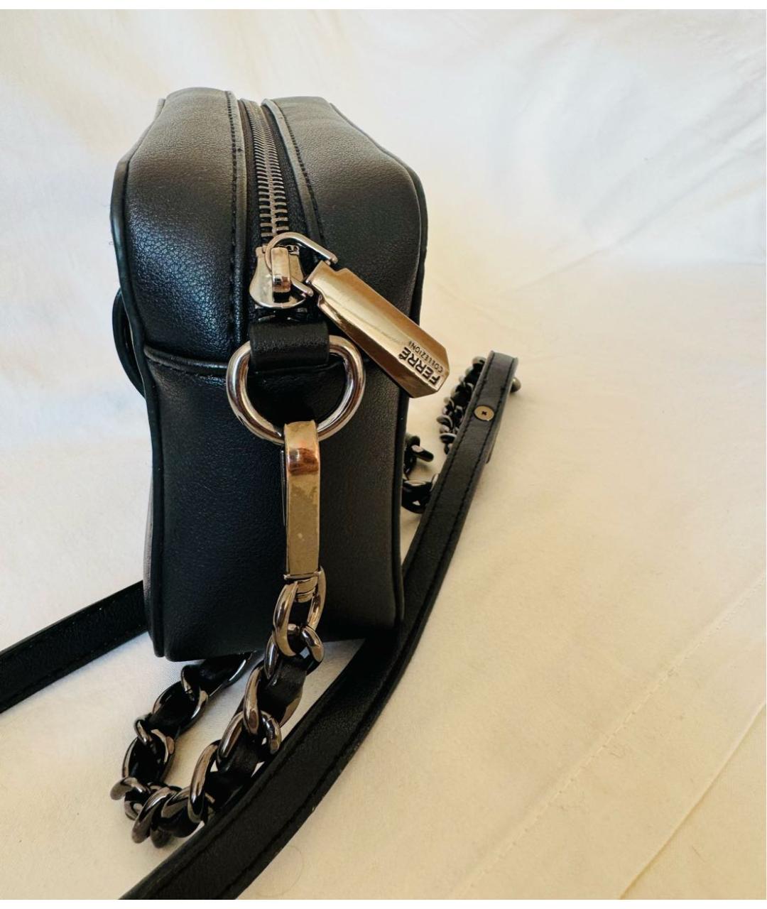 GIANFRANCO FERRE Черная сумка через плечо из искусственной кожи, фото 7