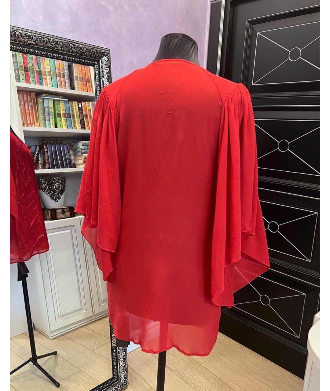 ROBERTO CAVALLI Красная шелковая блузы, фото 2