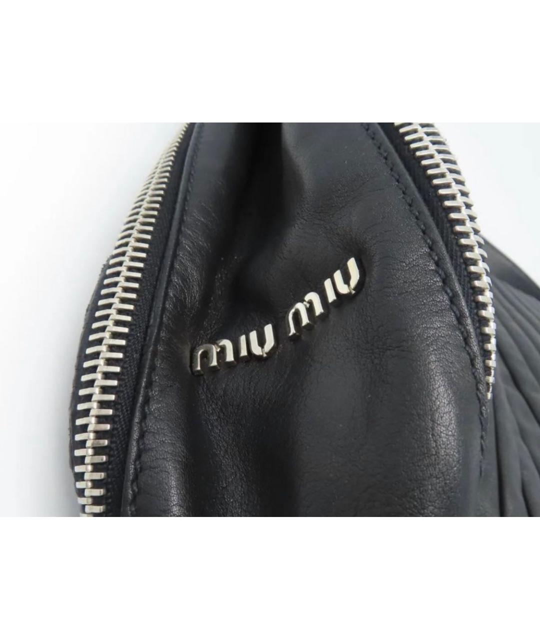 MIU MIU Черная кожаная сумка с короткими ручками, фото 7