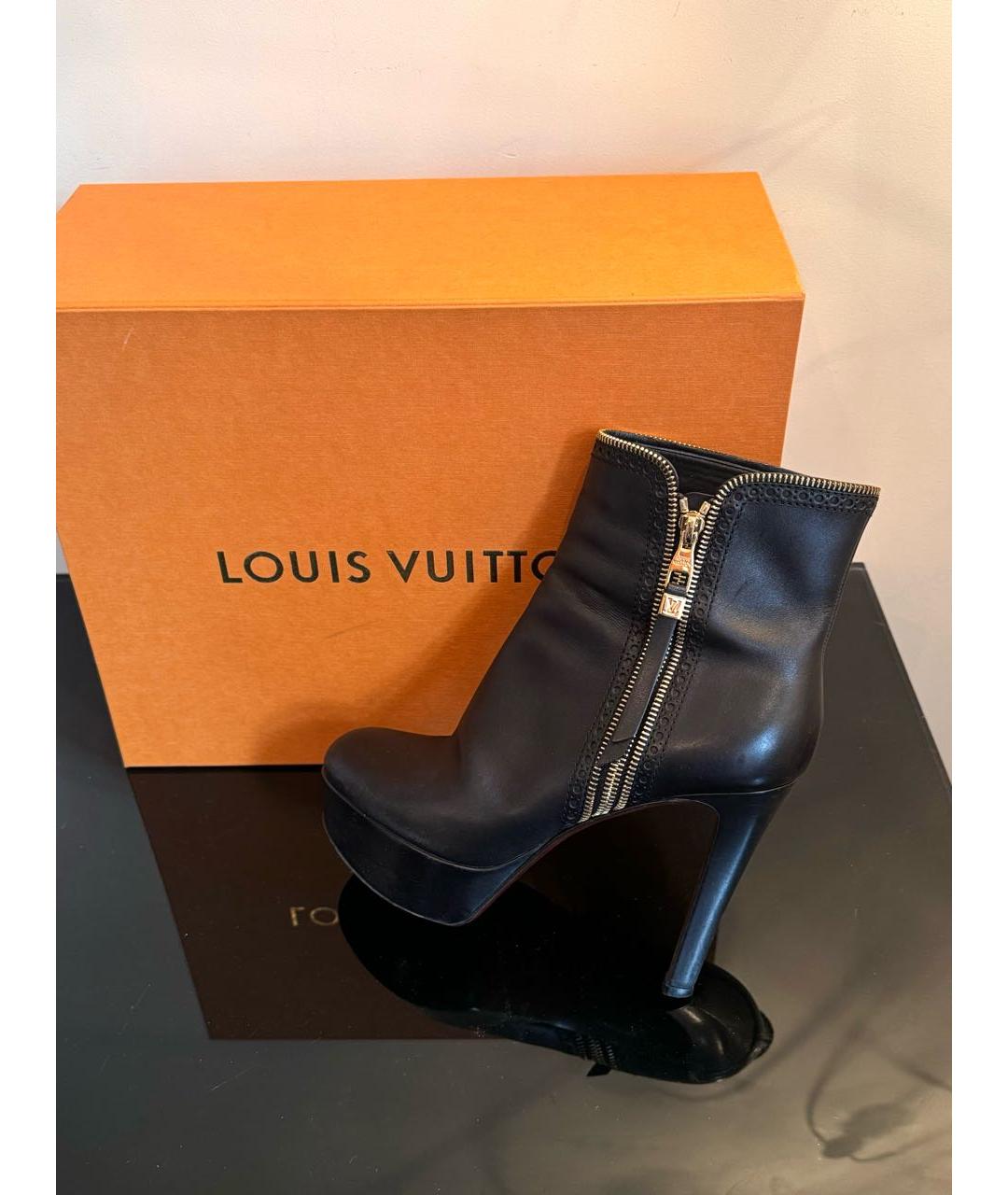 LOUIS VUITTON PRE-OWNED Черные кожаные ботильоны, фото 2