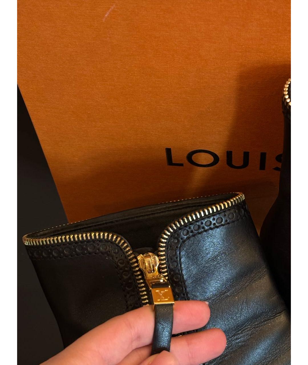 LOUIS VUITTON PRE-OWNED Черные кожаные ботильоны, фото 7