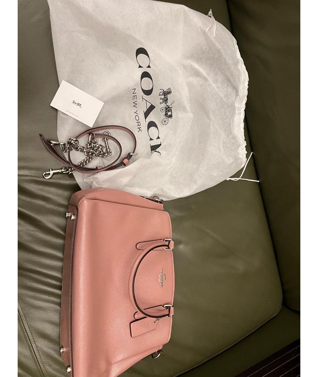 COACH Розовая сумка с короткими ручками, фото 6