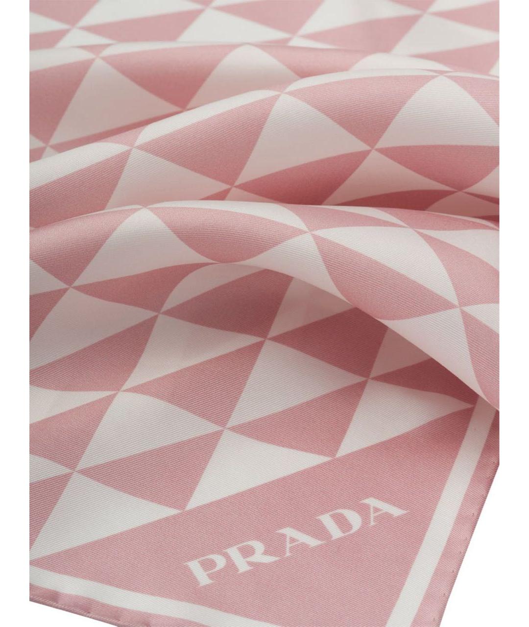 PRADA Розовый шелковый платок, фото 2