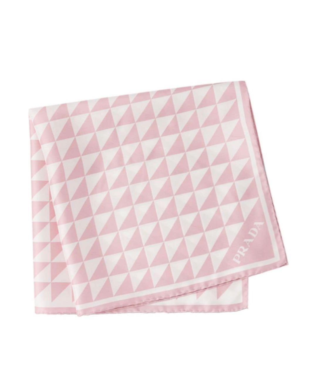 PRADA Розовый шелковый платок, фото 1
