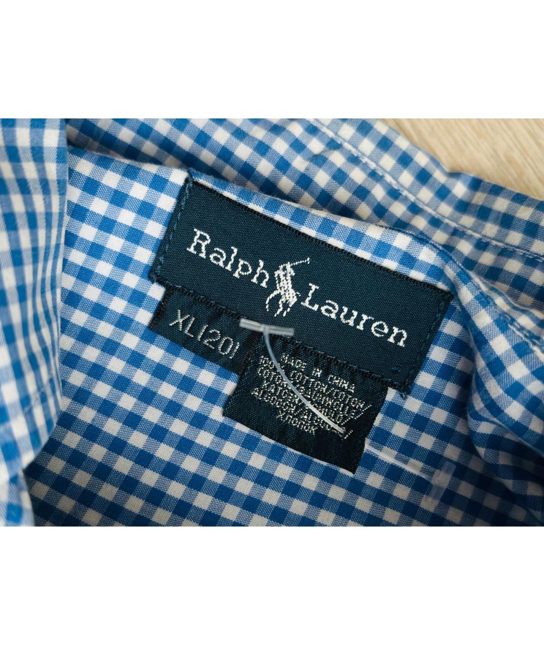 RALPH LAUREN Голубая хлопковая кэжуал рубашка, фото 3