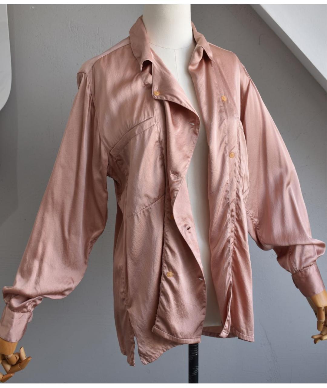JIL SANDER Розовая шелковая блузы, фото 3