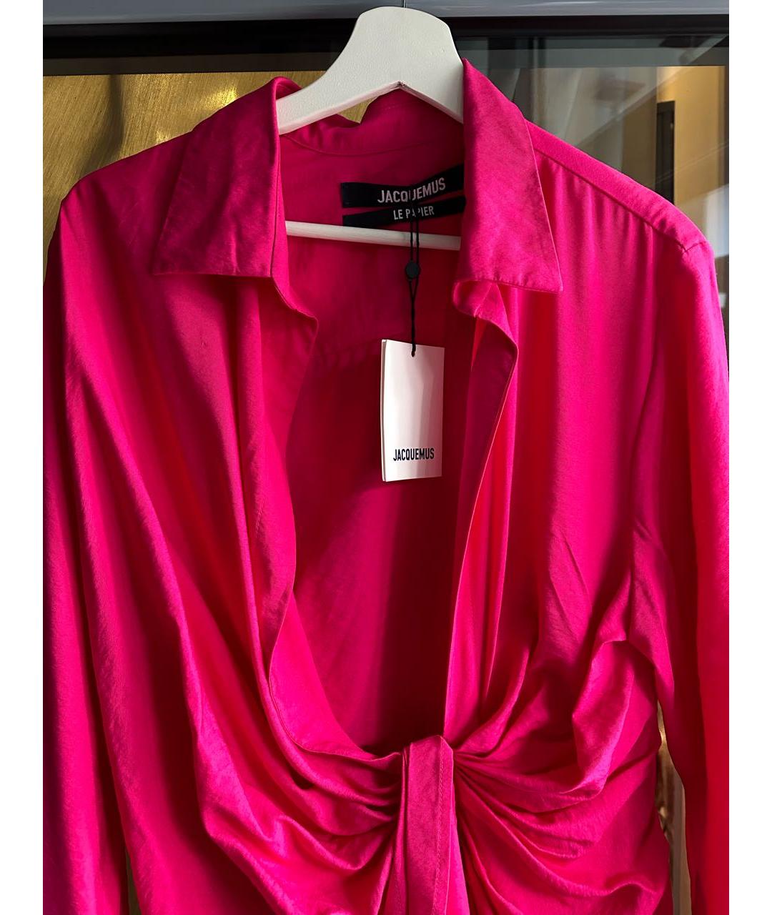 JACQUEMUS Розовое коктейльное платье, фото 2
