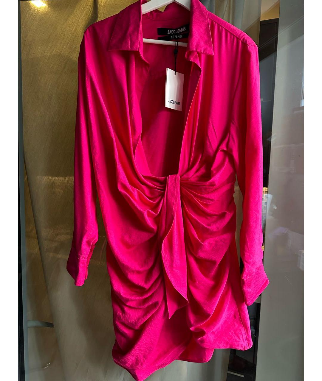 JACQUEMUS Розовое коктейльное платье, фото 8