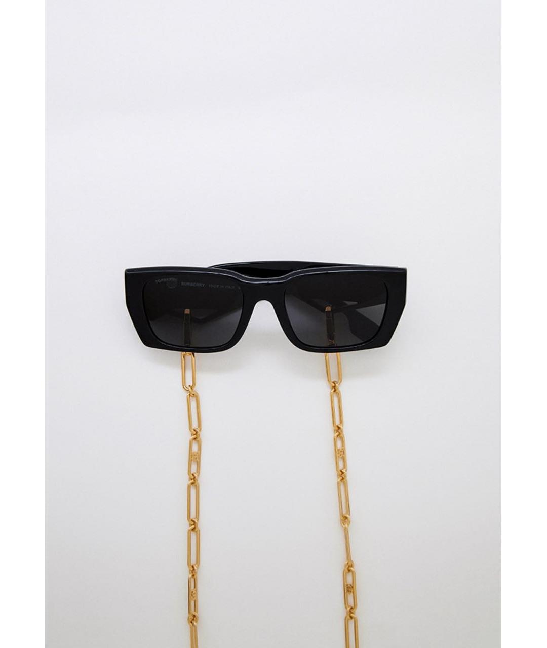 BURBERRY Черные пластиковые солнцезащитные очки, фото 9