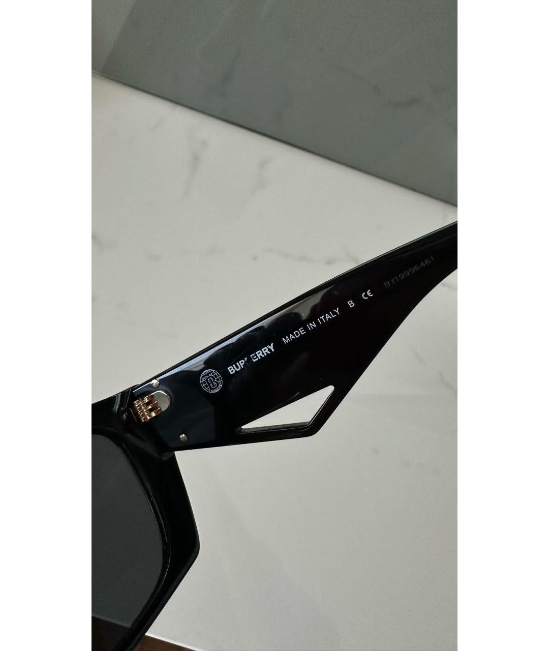 BURBERRY Черные пластиковые солнцезащитные очки, фото 7
