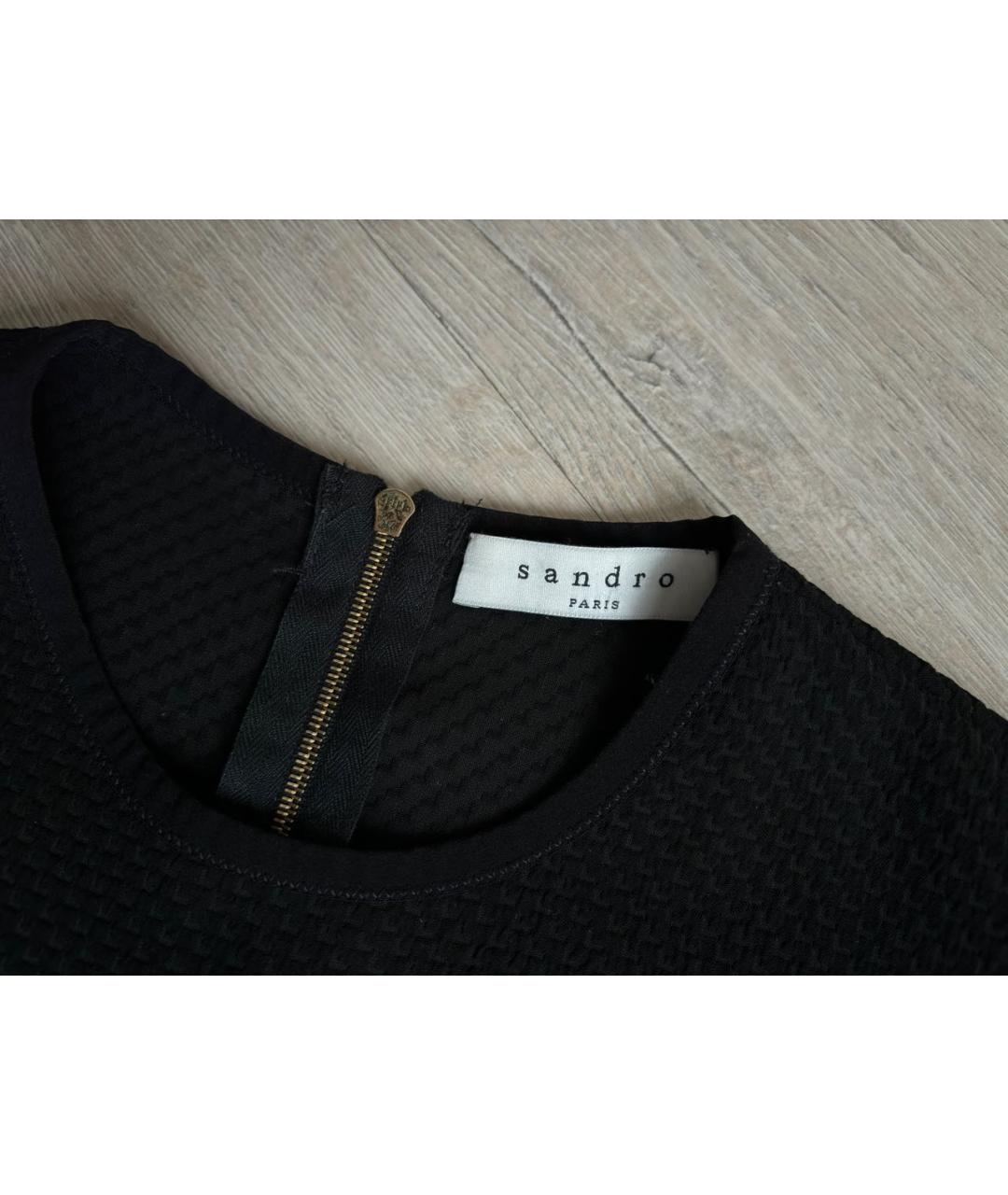 SANDRO Черная полиэстеровая блузы, фото 3