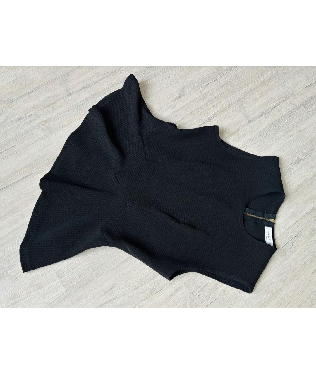 SANDRO Черная полиэстеровая блузы, фото 6