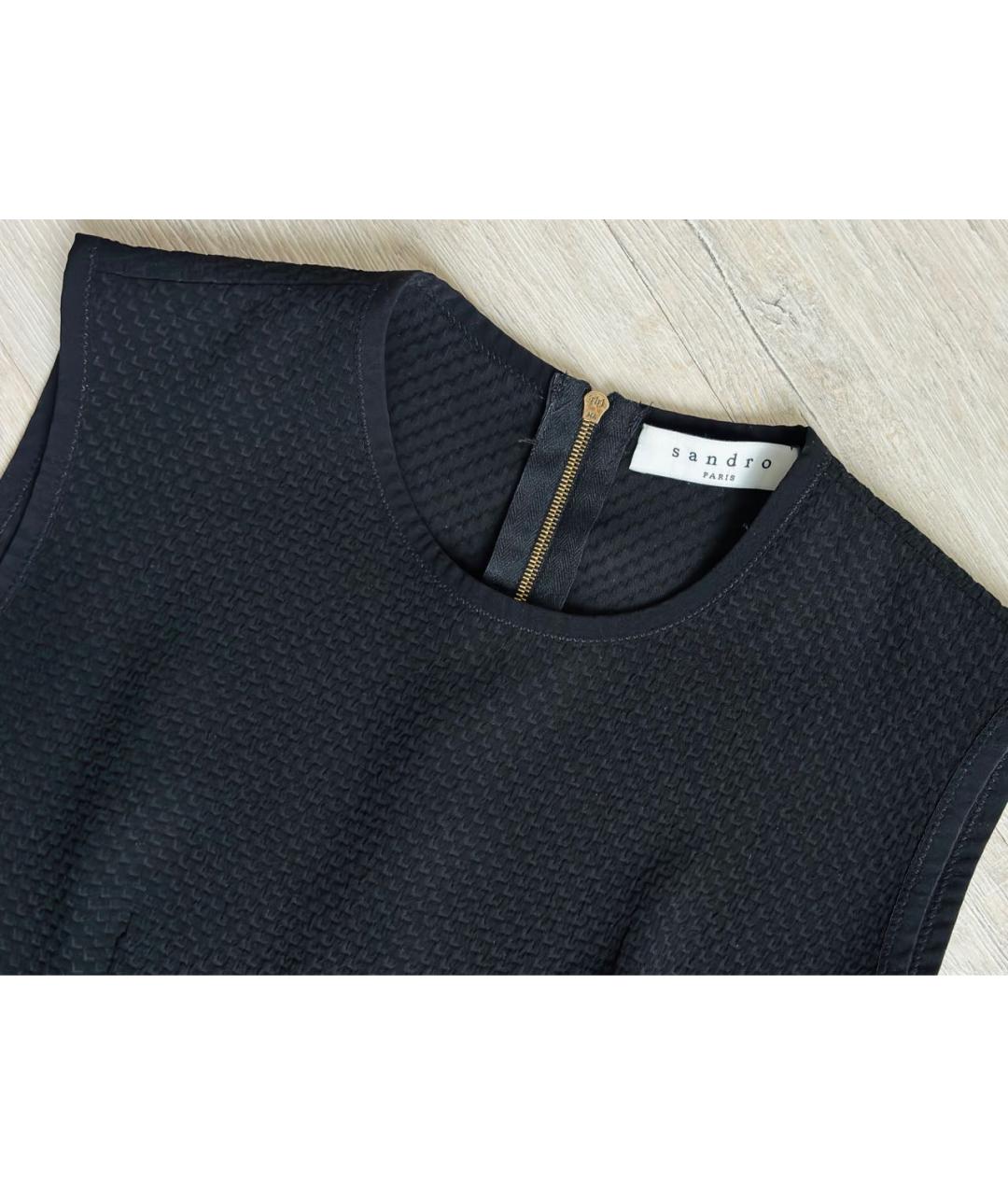 SANDRO Черная полиэстеровая блузы, фото 5
