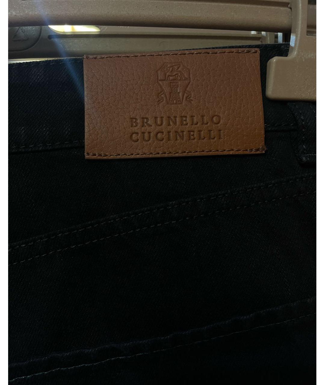 BRUNELLO CUCINELLI Черные хлопковые прямые джинсы, фото 6