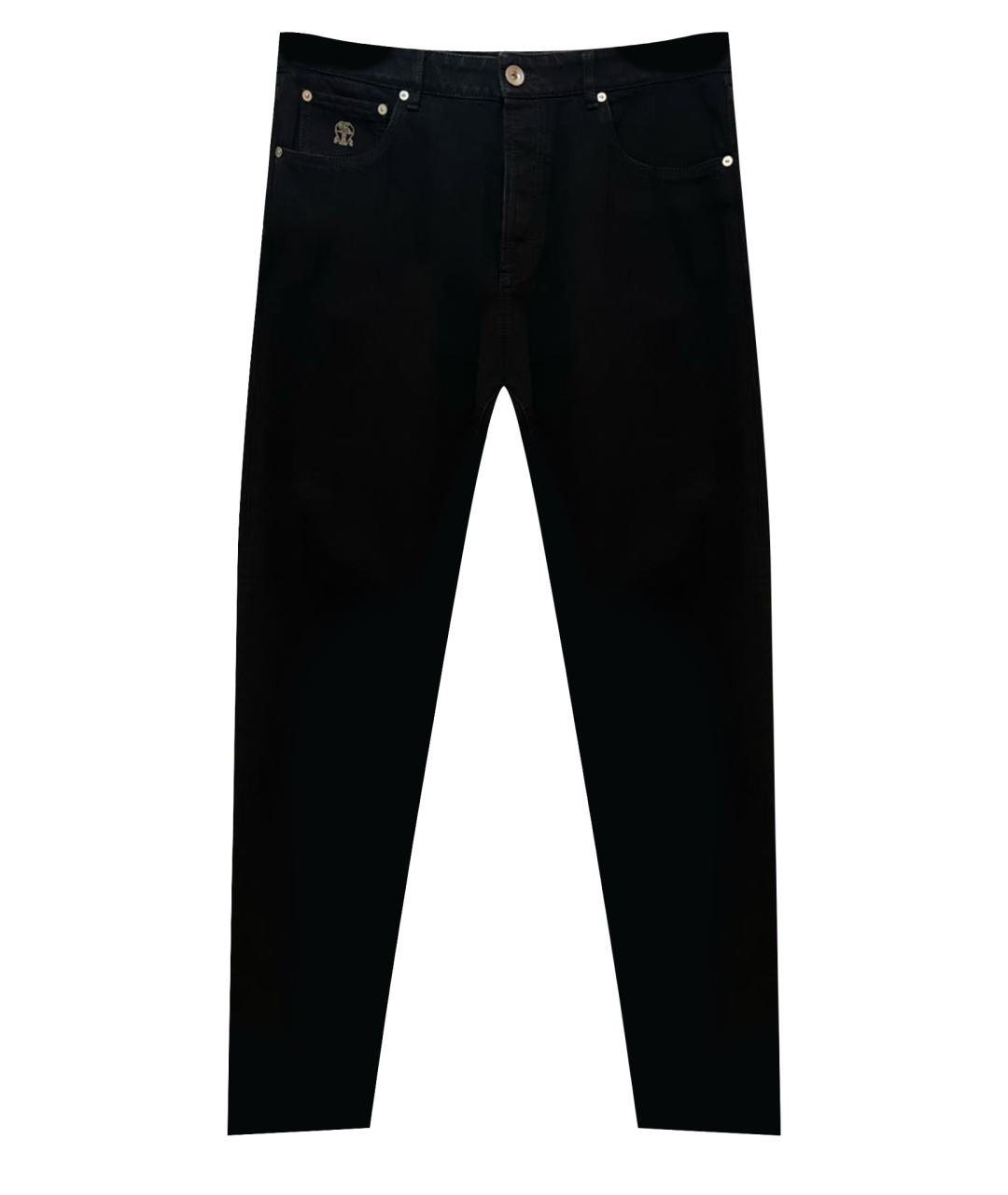 BRUNELLO CUCINELLI Черные хлопковые прямые джинсы, фото 1
