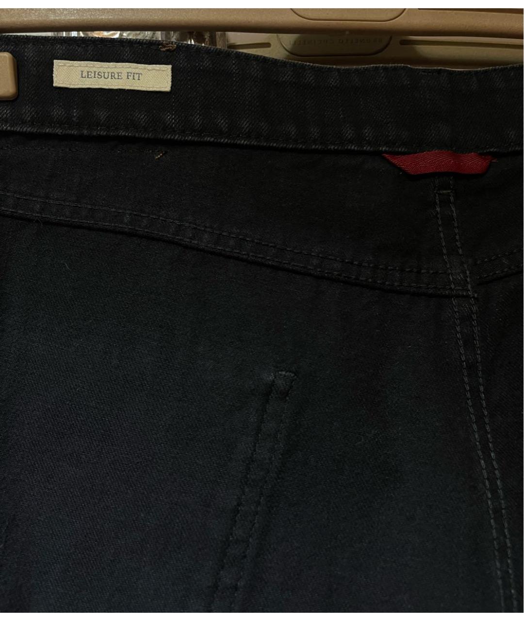 BRUNELLO CUCINELLI Черные хлопковые прямые джинсы, фото 5
