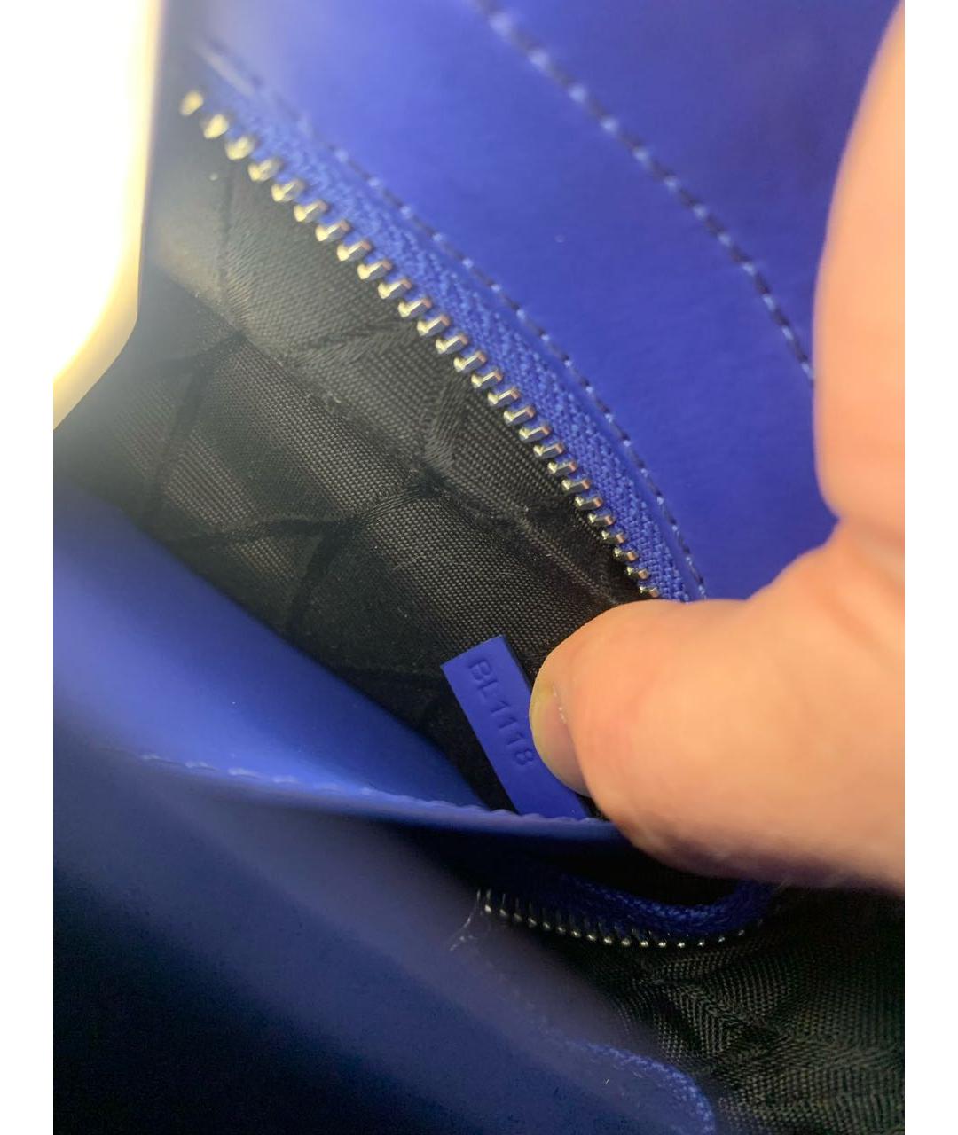 KENZO Синяя кожаная сумка с короткими ручками, фото 4