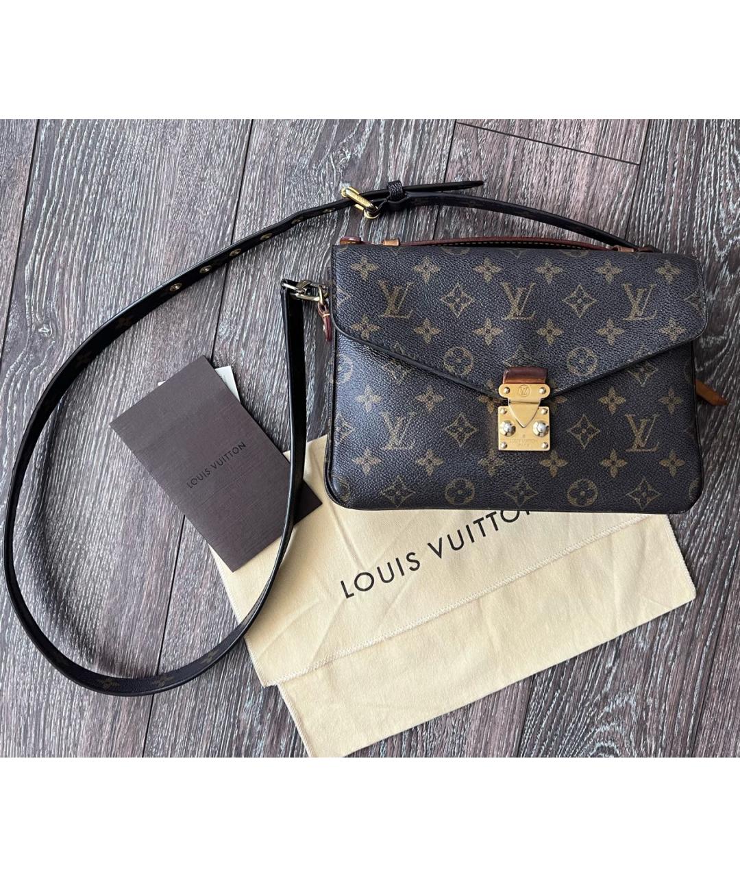 LOUIS VUITTON PRE-OWNED Коричневая сумка через плечо, фото 3