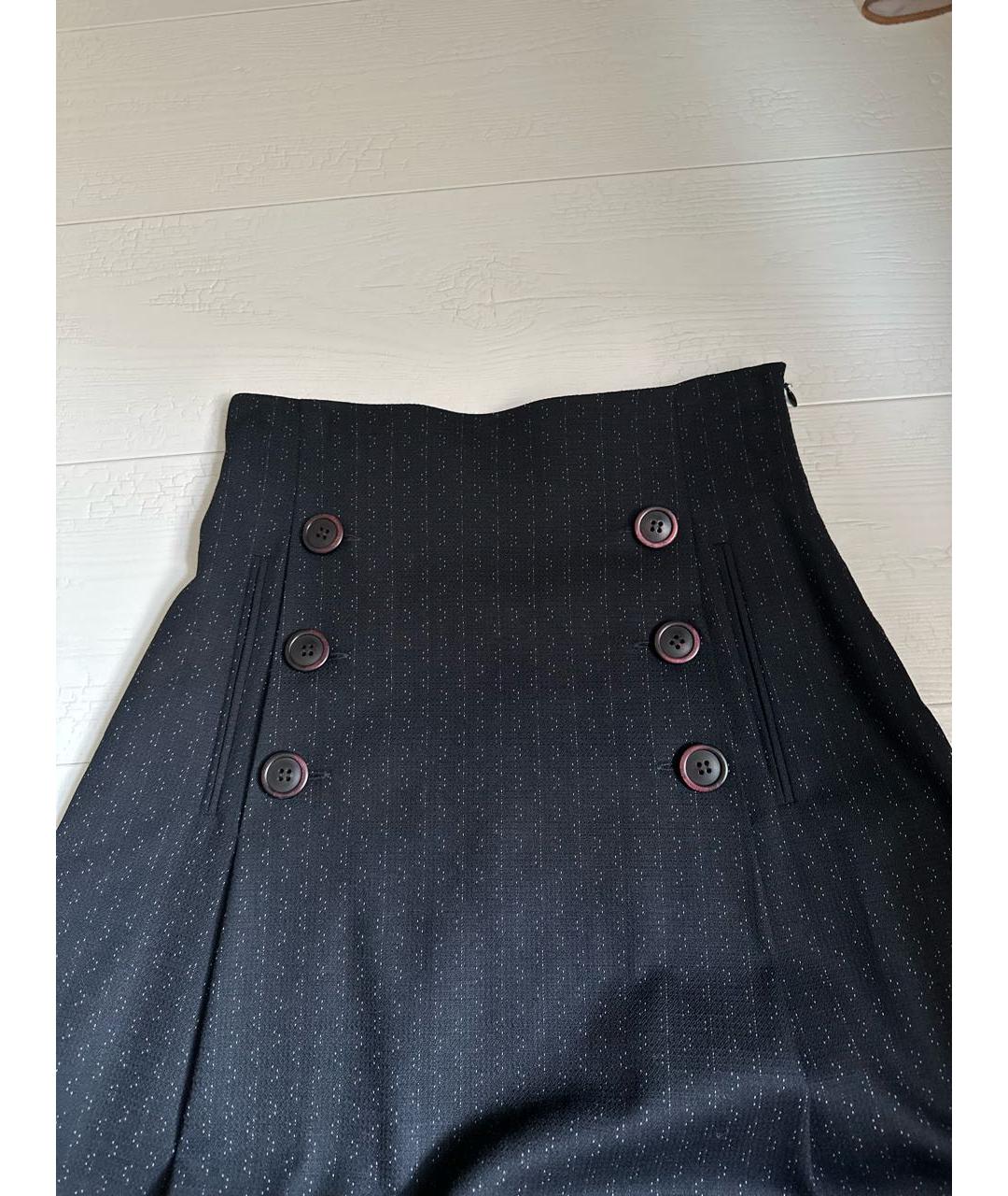 CHRISTIAN LACROIX Черная шерстяная юбка миди, фото 4
