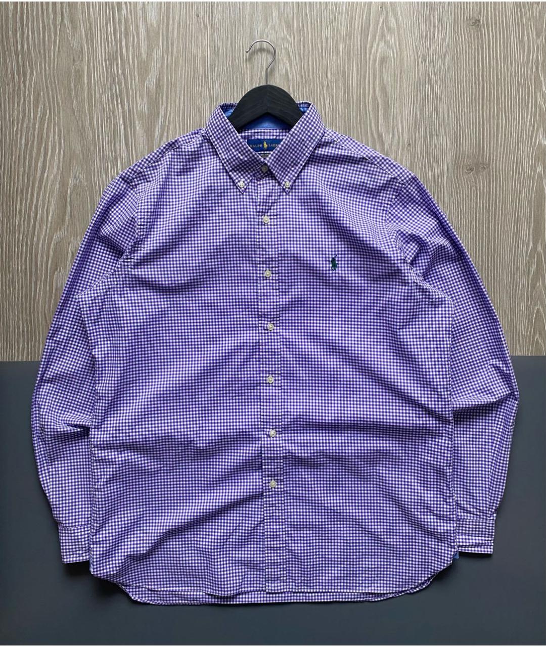 POLO RALPH LAUREN Фиолетовая хлопковая классическая рубашка, фото 6