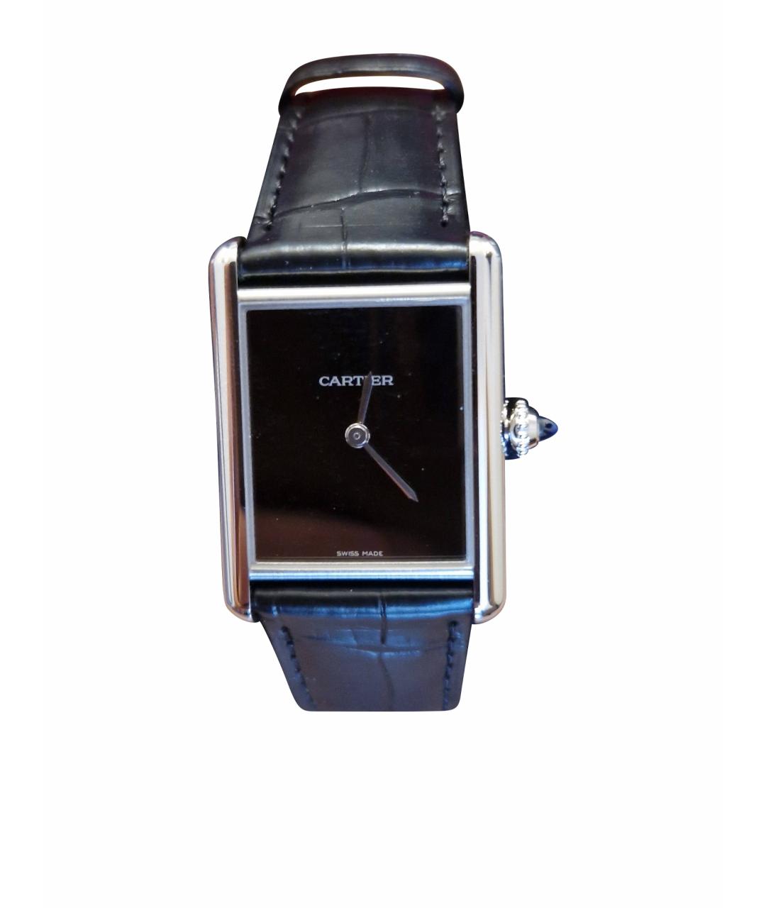 CARTIER Черные металлические часы, фото 1