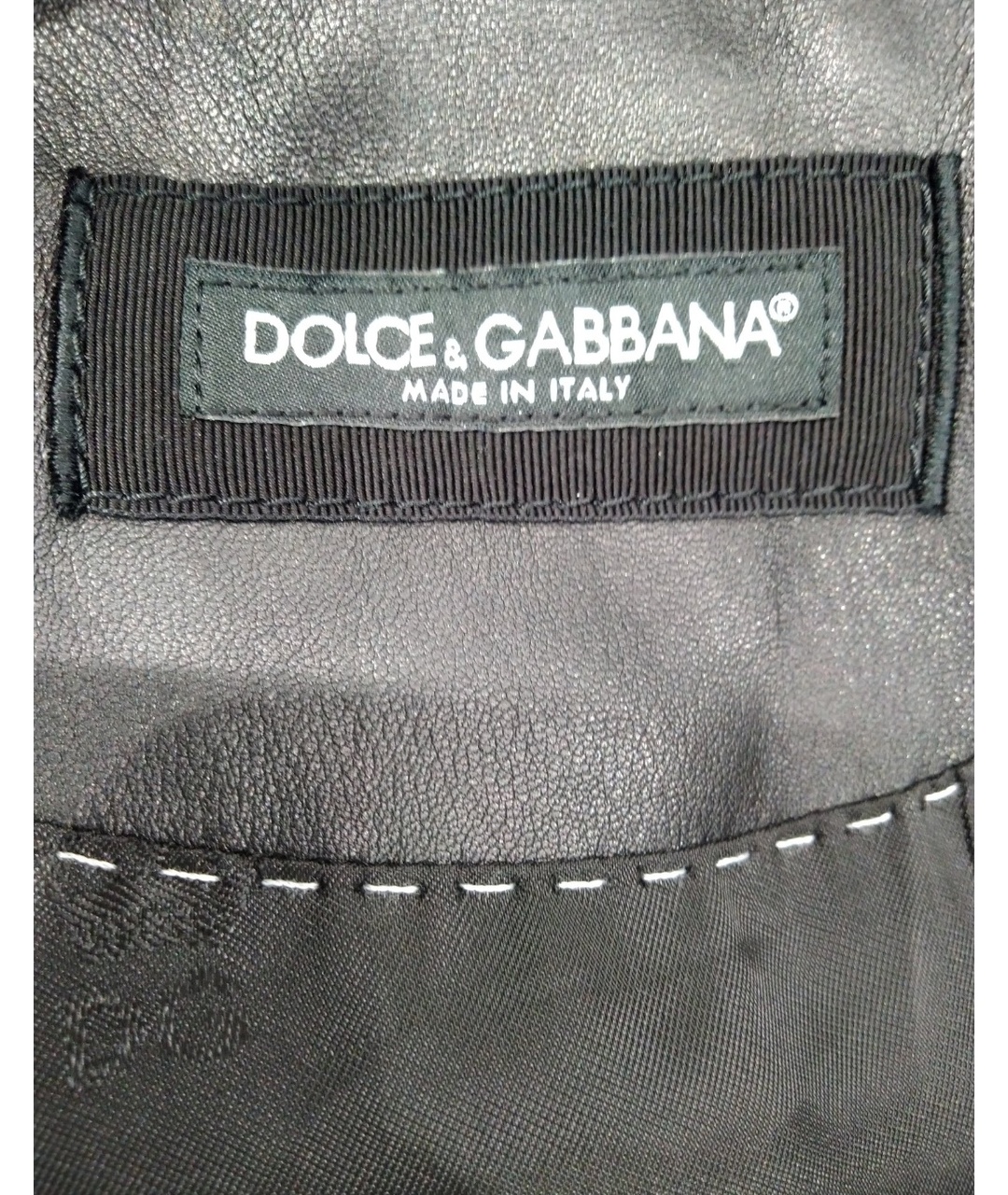 DOLCE&GABBANA Черная кожаная куртка, фото 3