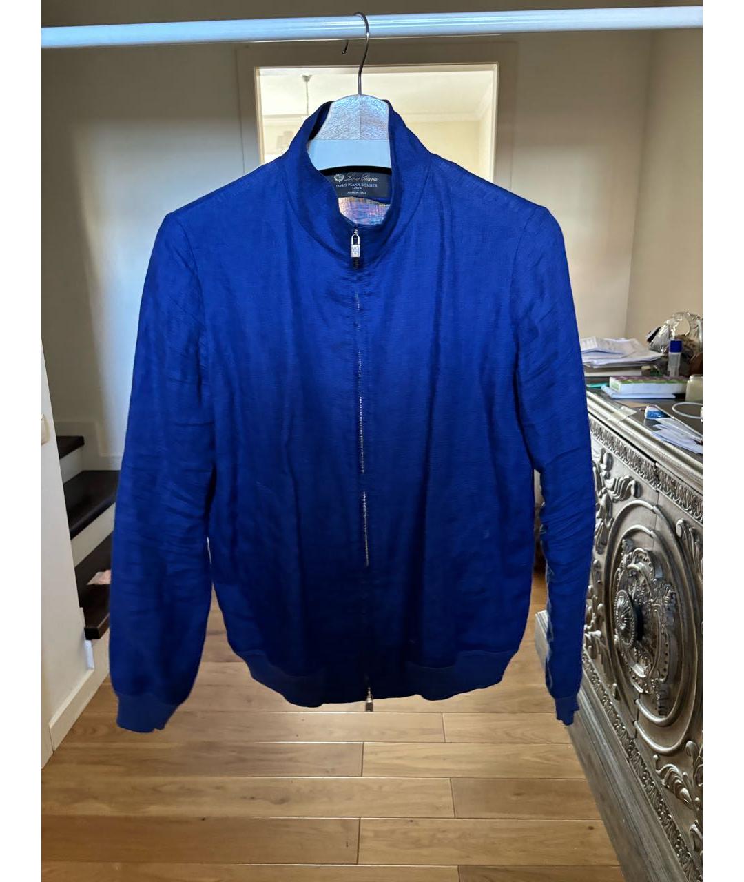 LORO PIANA Синяя льняная куртка, фото 4