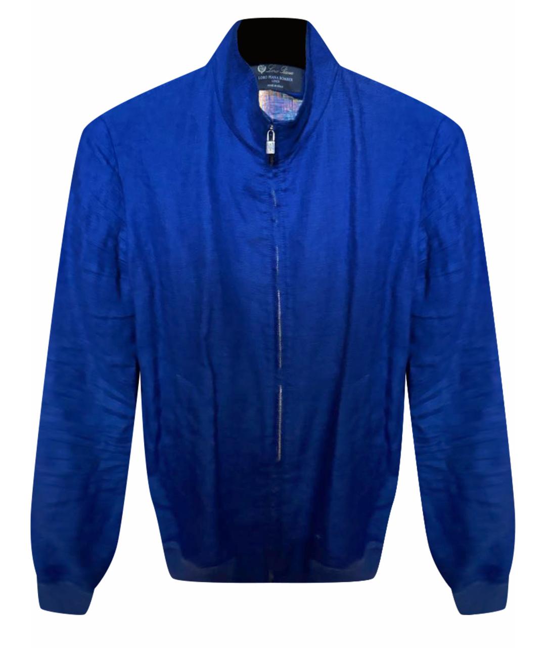 LORO PIANA Синяя льняная куртка, фото 1