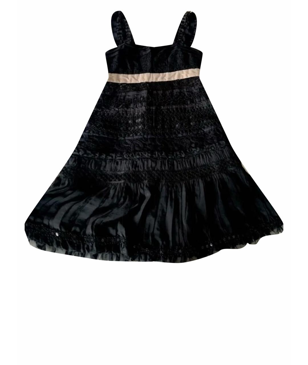 LOUIS VUITTON PRE-OWNED Черное шелковое коктейльное платье, фото 1