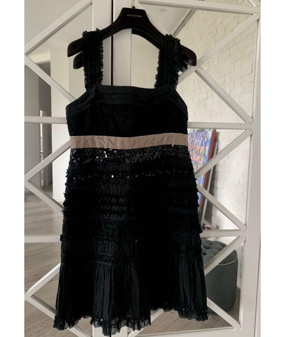 LOUIS VUITTON PRE-OWNED Черное шелковое коктейльное платье, фото 2