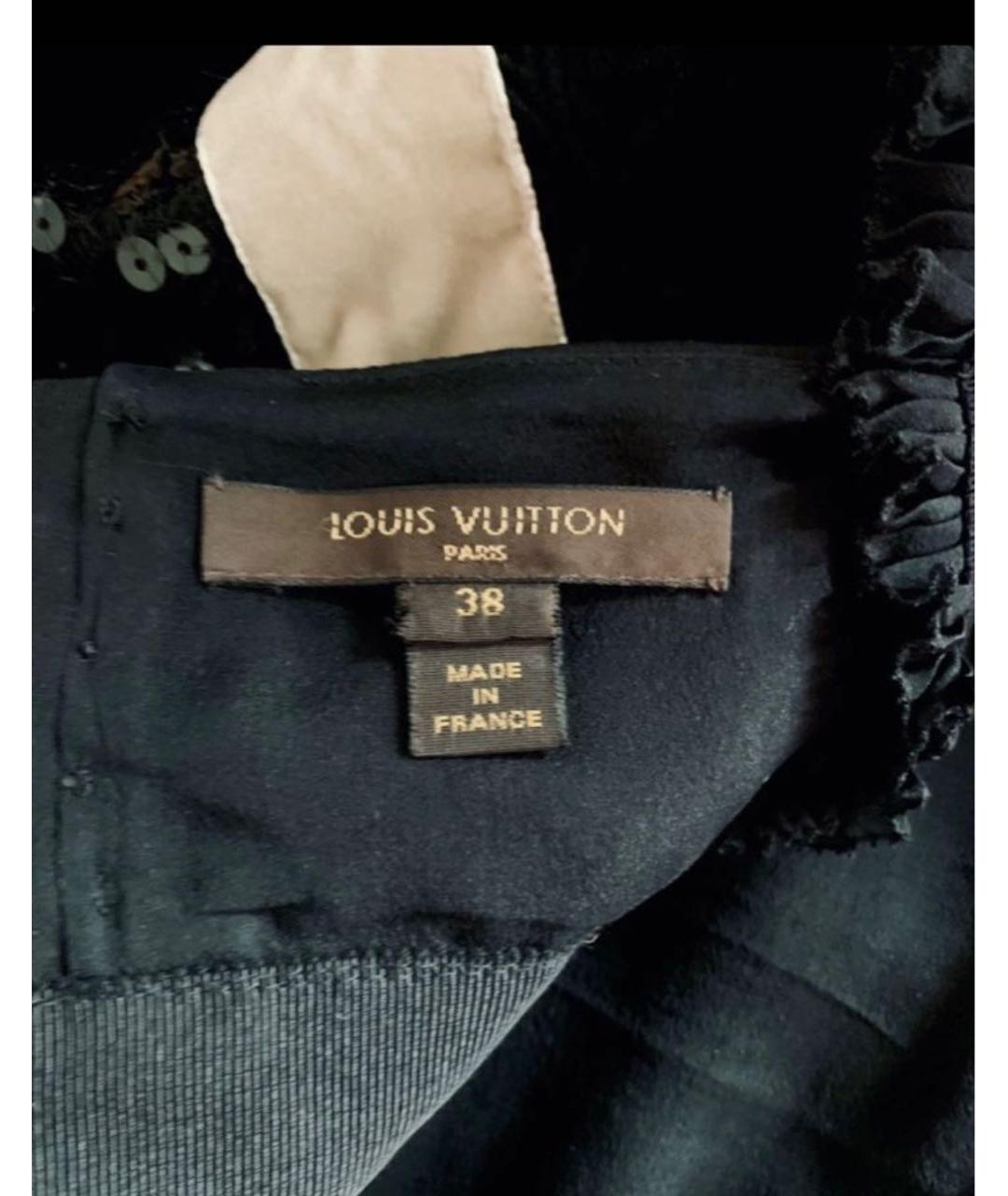 LOUIS VUITTON PRE-OWNED Черное шелковое коктейльное платье, фото 4