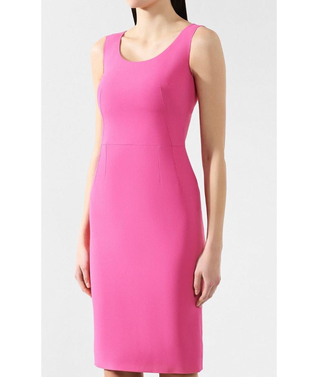 DOLCE&GABBANA Фуксия вискозное повседневное платье, фото 6