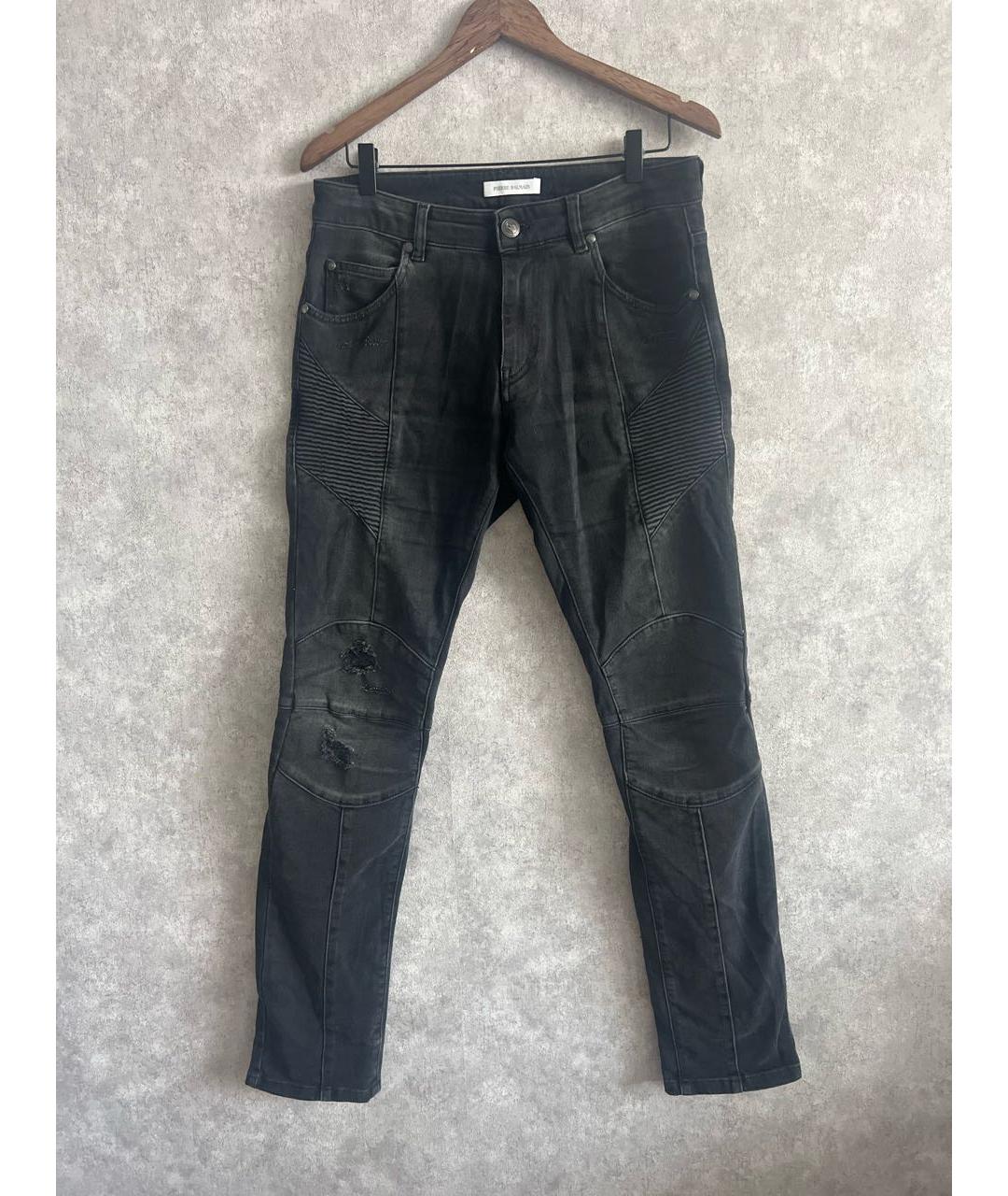 BALMAIN Антрацитовые хлопко-эластановые джинсы скинни, фото 8